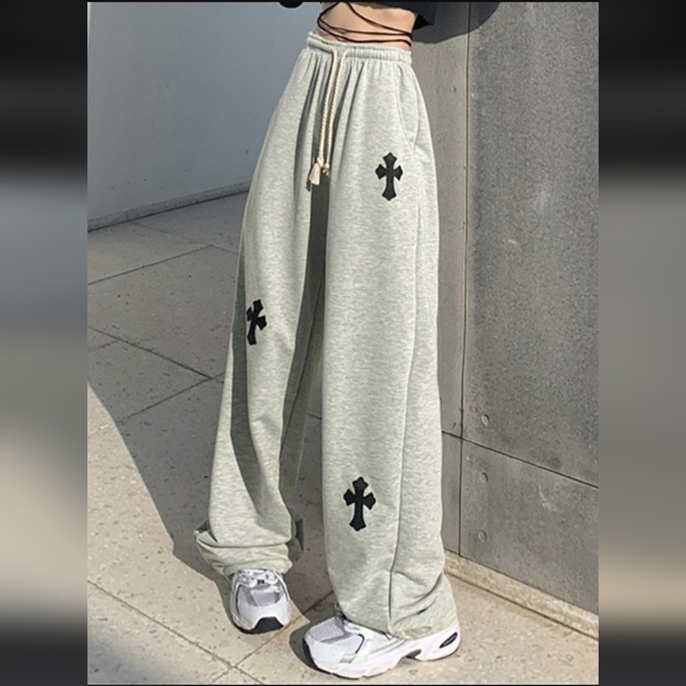Cross Patch Baggy Sweatpants
